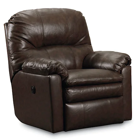 Quick Ship Power Rocker Recliner with Double Seat Cushion